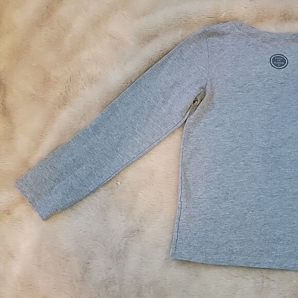 LIFE IS GOOD GRAY LONG-SLEEVE SANTA "LIFE IS MERRY GOOD" T-SHIRT, SIZE 7-8 - Picture 5 of 7